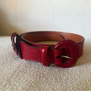Mulberry Vintage Embossed Red Leather Belt